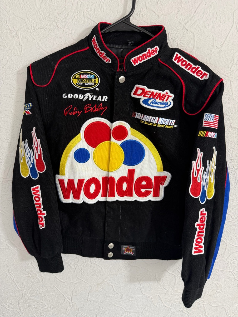 RARE Vintage Y2K Ricky Bobby NASCAR Talladega Nights Youth M Jacket JH Design 🔥